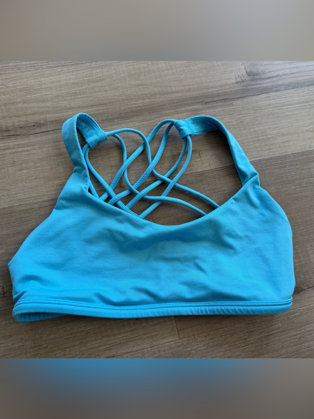lululemon athletica Light Blue Free to be Wild Strappy Sports Bra